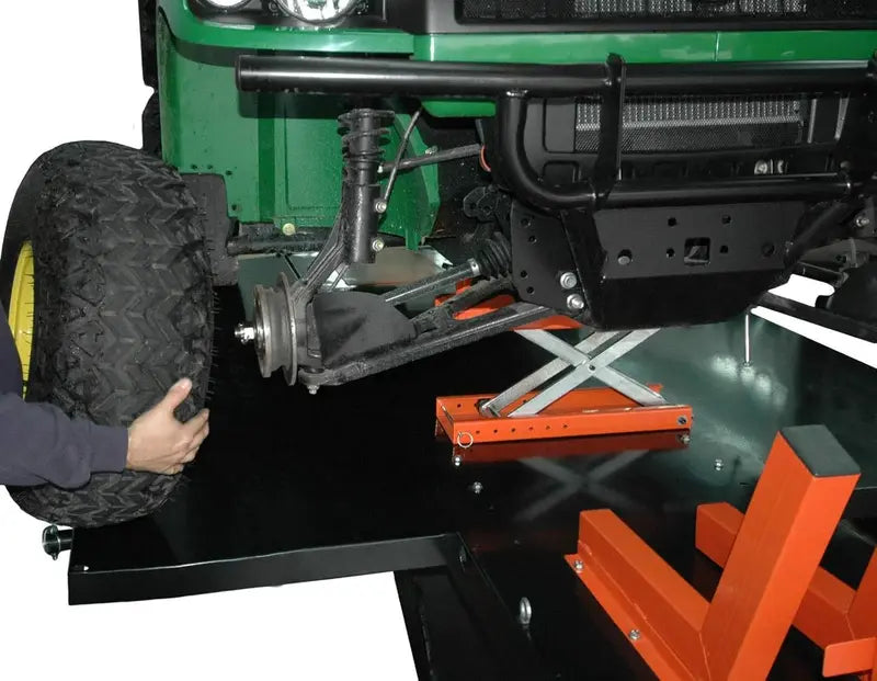 1500-LB Air-Powered Motorcycle & ATV Lift Table 48-Inch Wide with Side Extensions and 2-Year Warranty