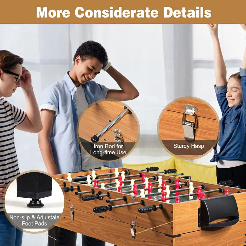 48-Inch Multi-Game Table 3-in-1 Combo Set Featuring Full-Size Foosball, Ping Pong, and Pool