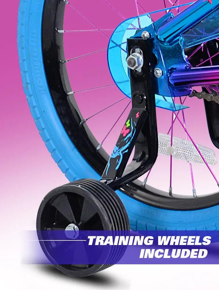 Genesis 18-Inch Illusion Girls’ Bike Blue & Purple Design