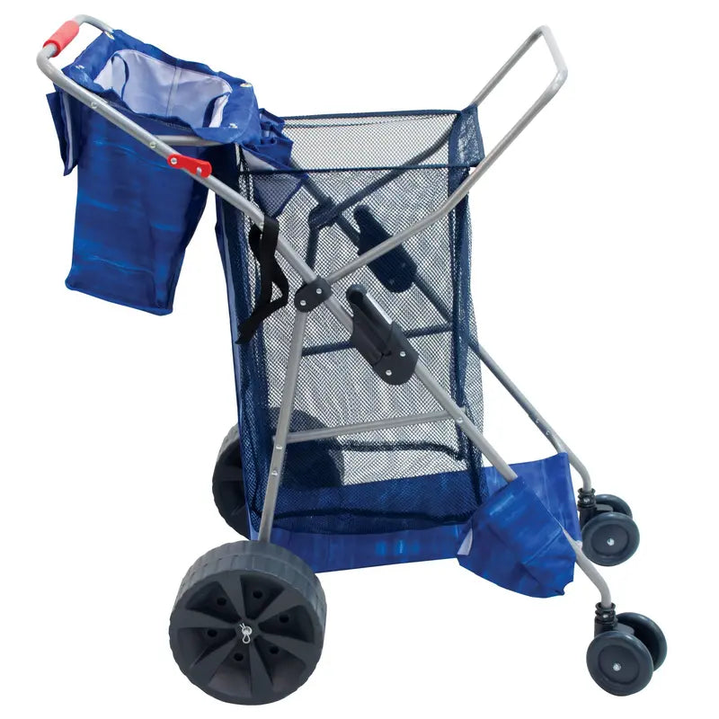 Rio Wonder Wheeler Deluxe Beach Cart Dark Blue, Lightweight & Maneuverable Sand-Friendly Transport