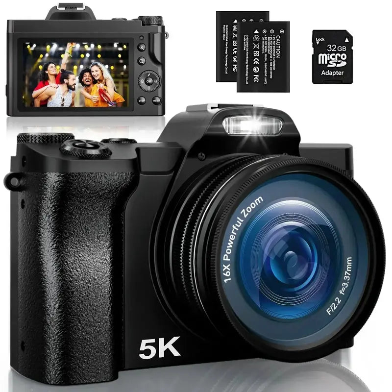 5K WiFi Vlogging Camera Includes 32GB SD Card & Live Streaming Support