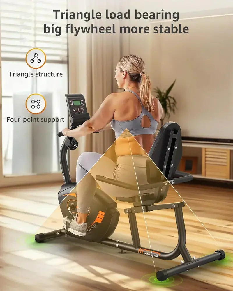 JEEKEE Recumbent Exercise Bike — Low-Impact Magnetic Resistance Bike for Seniors & Home Fitness
