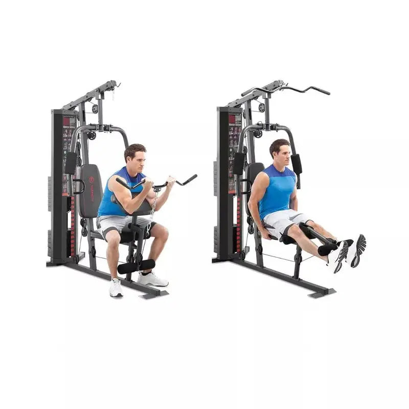 Marcy MWM-990 Home Gym System 150-Lb Weight Stack, Dual-Action Arms, Space-Saving Steel Frame