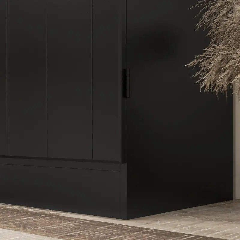 70.86-Inch Tall Freestanding Pantry Cabinet — Natural-Finish Storage Unit with 4 Doors & 2 Adjustable Shelves
