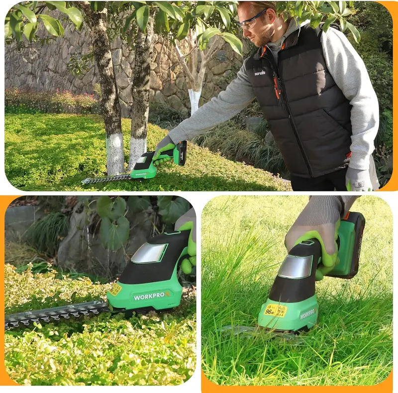 WORKPROX 20V 2-in-1 Cordless Grass Shear & Shrub Trimmer Compact, Lightweight Landscape Tool