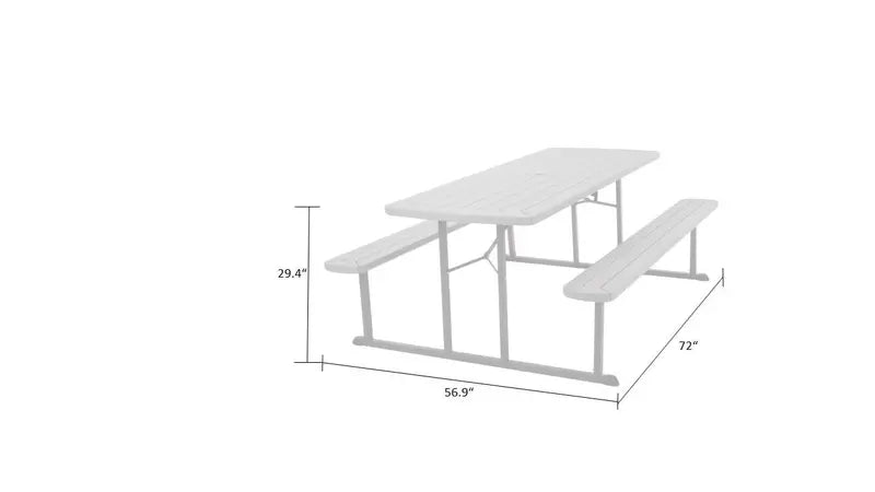 Cosco Outdoor Intellifit 6 ft. Folding Blow Mold Picnic Table, Gray Wood Grain