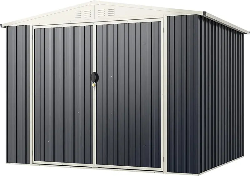 All-Weather Metal Storage Shed Snap-Together Steel Utility Building