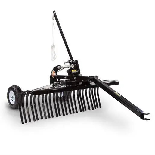 48-Inch Tow-Behind Landscape Rake Adjustable Tine Depth for Grading and Leveling