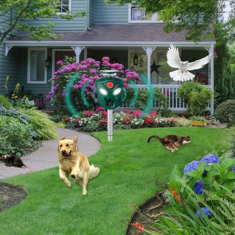 2021 Solar-Powered 360° Animal Repeller Weatherproof Outdoor Pest Deterrent