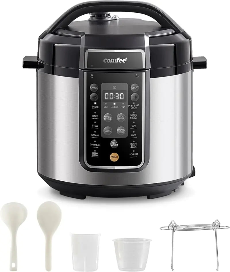 COMFEE 8-Quart Pressure Cooker 16-Function Electric Multi-Cooker with Non-Stick Inner Pot