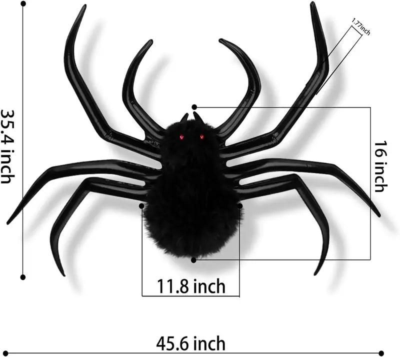 Large Outdoor Halloween Inflatable Spider with Built-In LED Lights