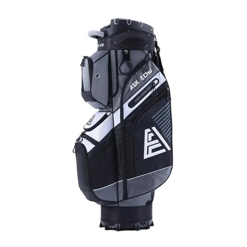Ask Echo T-Lock Golf Cart Bag Weather-Resistant Carryall with Rain Cover and Ergonomic Handles