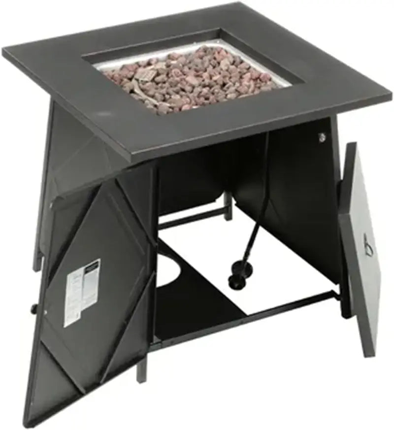 Four Seasons Dual-Heat Gas Fire Pit 50,000 BTU Square Patio Fire Table