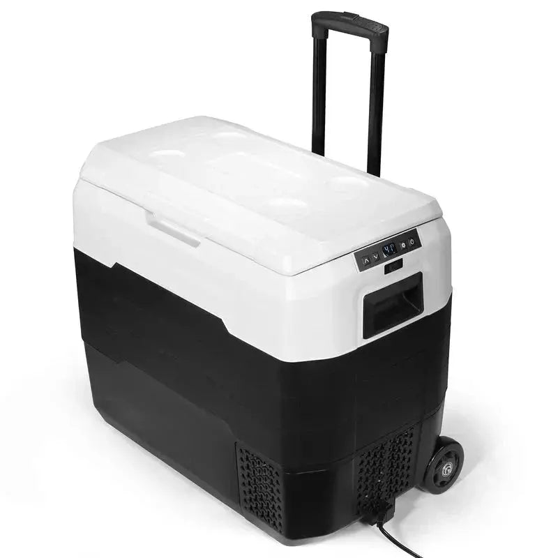 53-Quart Bluetooth Rolling Cooler Portable Refrigerator with Wheels, App Connectivity, and Vehicle Power Compatibility