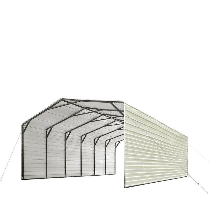 2025 CP2030F All-Steel Carport Shed 20′ x 30′ with 10-Foot Enclosed Side Walls