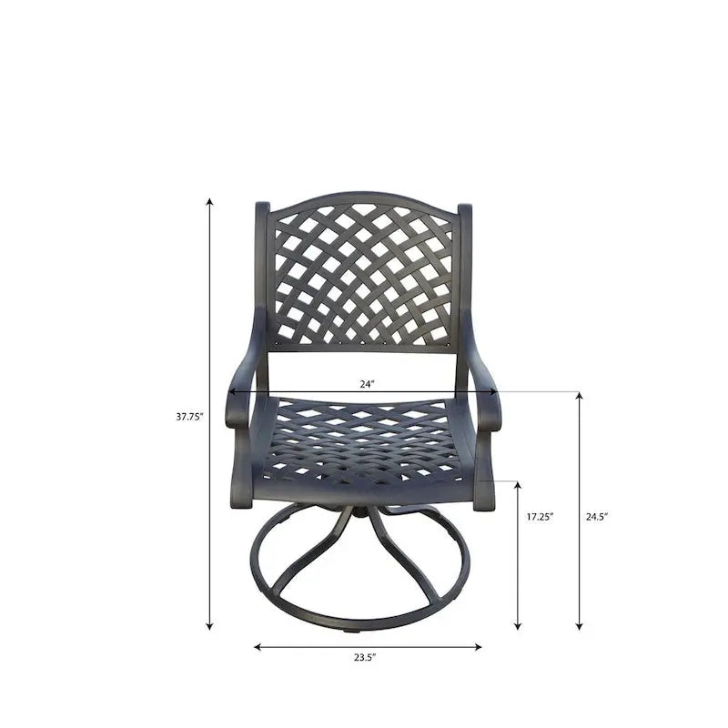 Nassau 11-Piece Outdoor Dining Ensemble Swivel Rocker Chairs + Extendable Table
