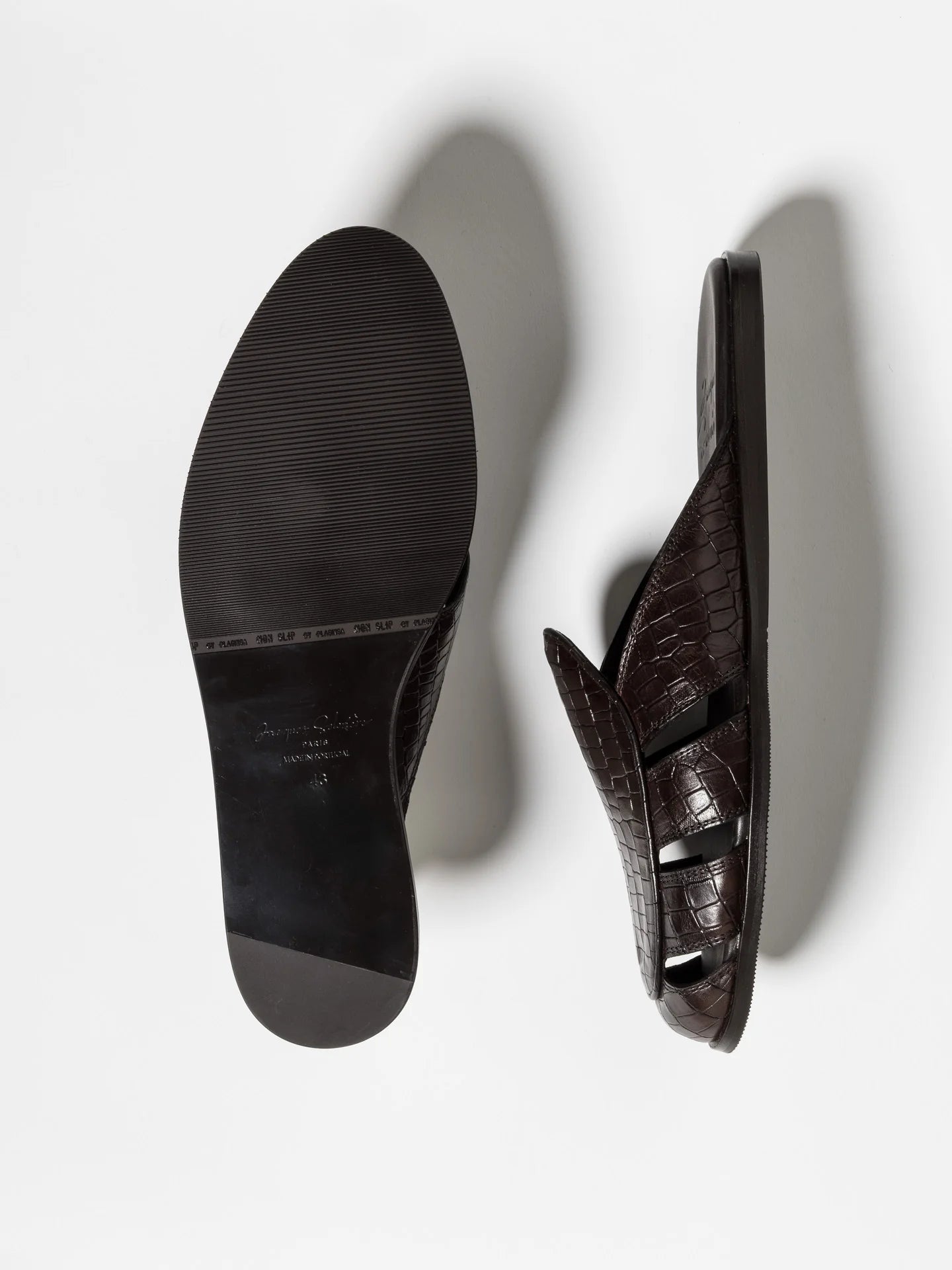 CAPRI MULE PRINTED CALF DARK BROWN