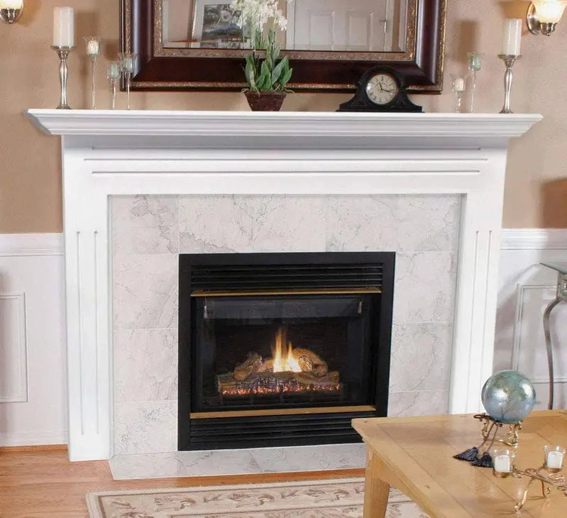 Newport Medium-White 48-Inch Mantel Surround for Fireplaces