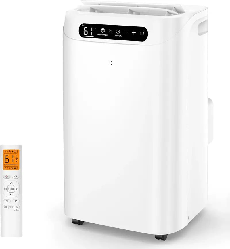 14,000 BTU Smart Portable AC 3-in-1 Cooling, Dehumidifying & Fan Mode, Auto Swing & 24H Timer