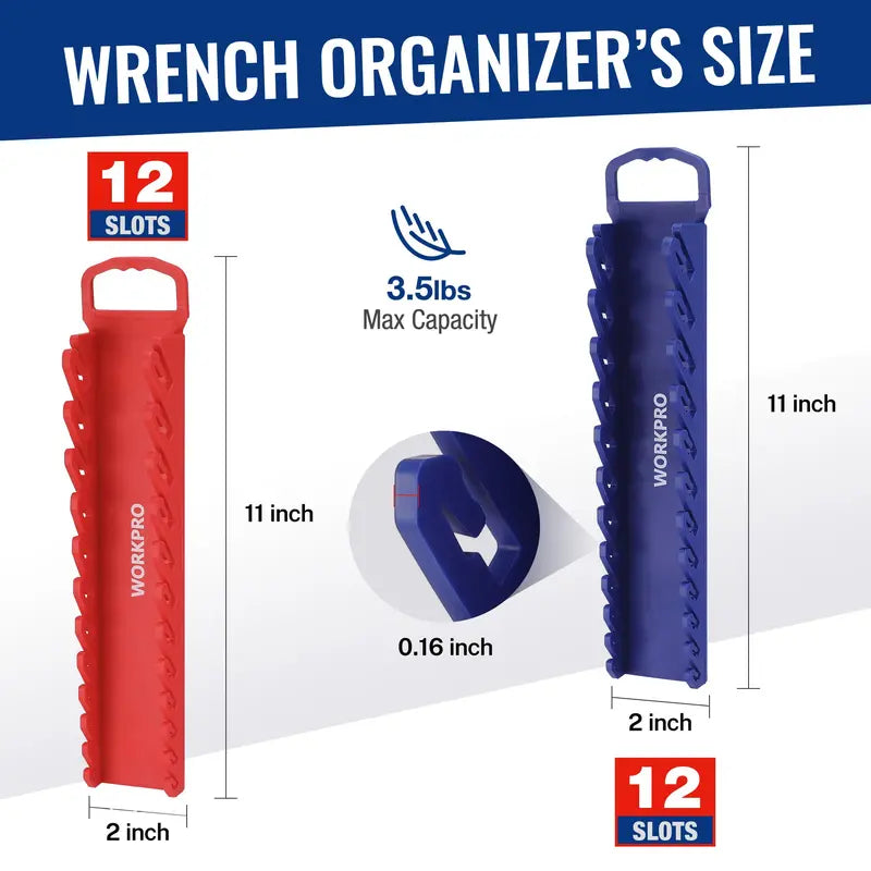 WORKPRO Magnetic Socket & Wrench Organizer Set — 8-Piece, Multi-Drive Sizes (Sockets/Wrenches Not Included)