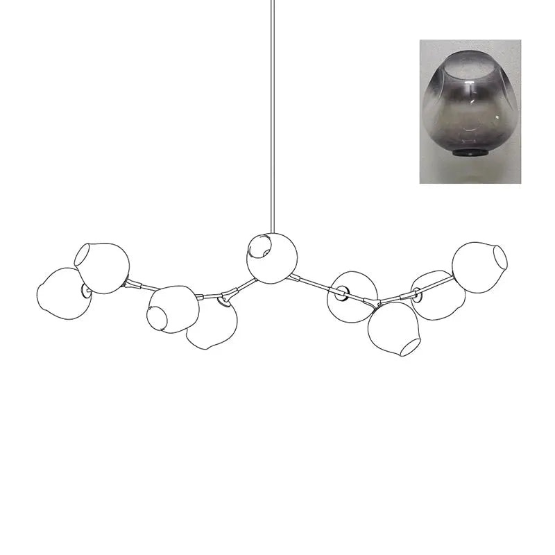 Orvani Linear Globe Chandelier in Modern Industrial Style