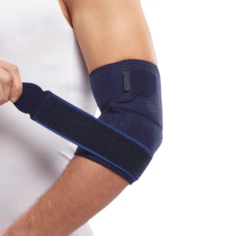 Custom-Fit Neoprene Elbow Compression Sleeve with Adjustable Support Band