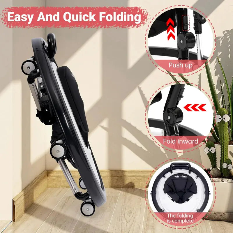 Wismind Foldable Baby Walker with Light-Up Piano Keys and Soothing Melodies