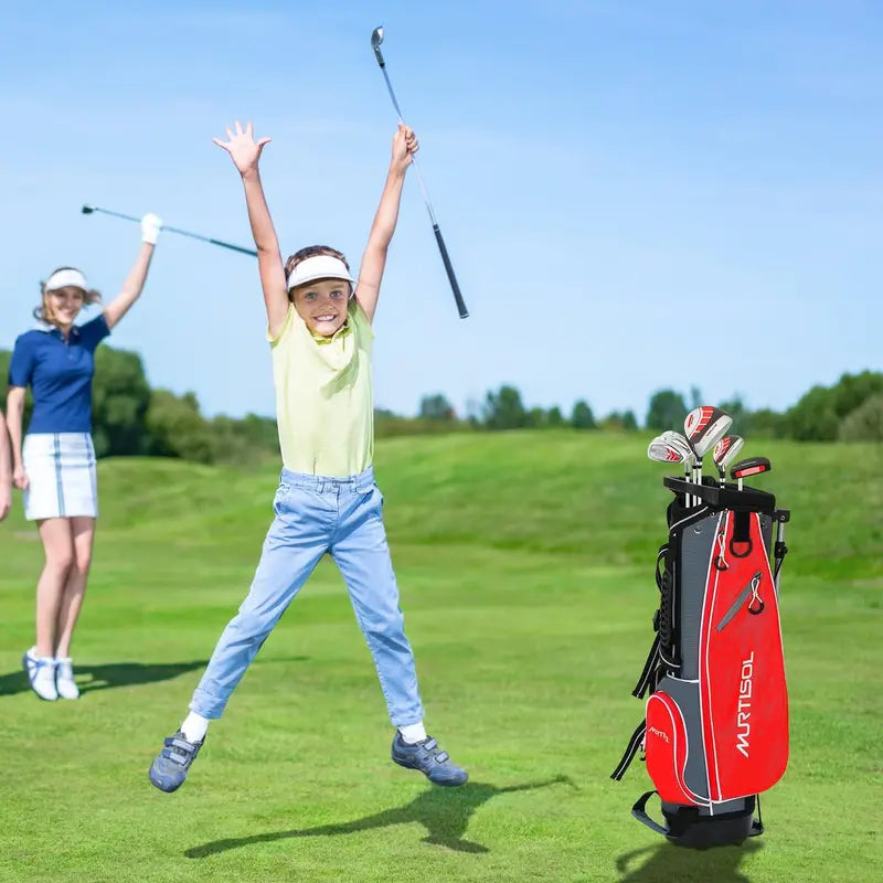 XDriveMax Kids’ Golf Set Complete Starter Bundle with Carry Hood, Age-Appropriate Clubs & Accessories