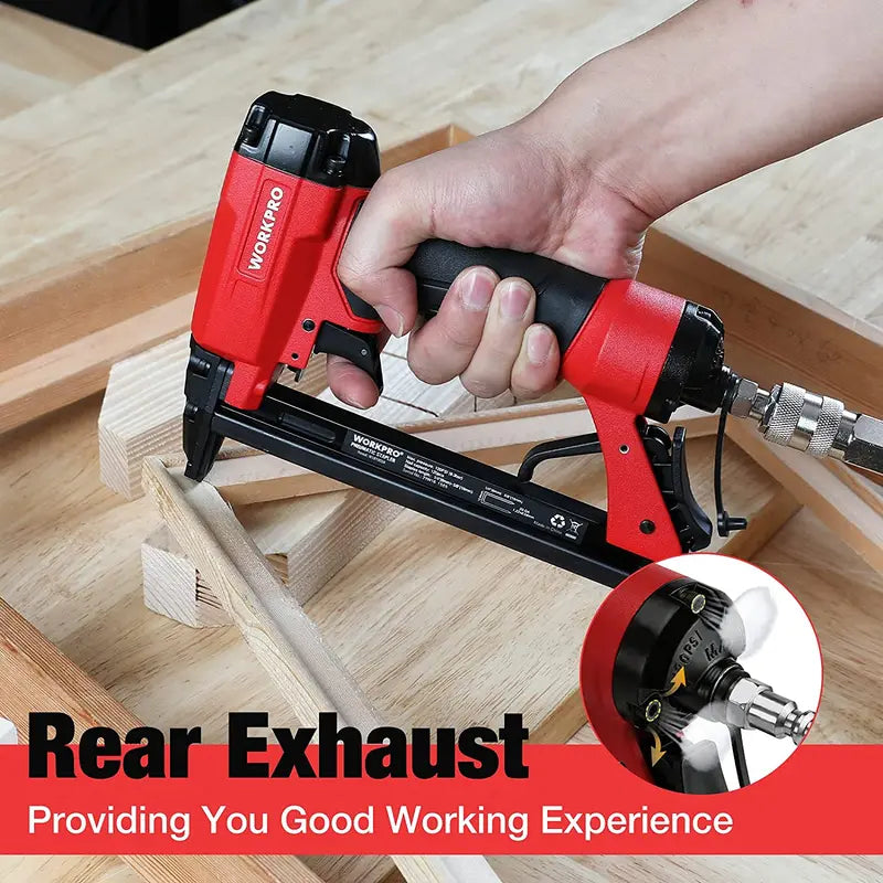 WORKPRO Pneumatic 20-Gauge Stapler for Carpentry, Woodworking & DIY