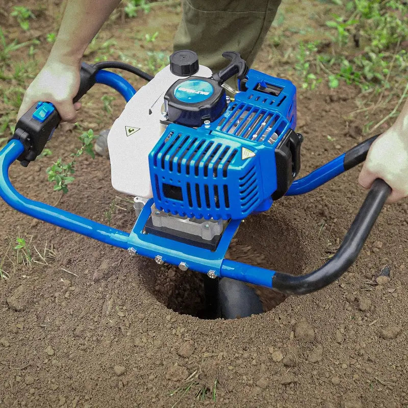 Gas-Powered Post Hole Digger 52cc 2-Stroke Engine Earth Auger with 8″ Bit, EPA-Certified