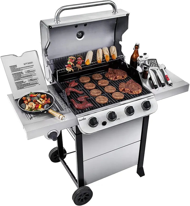 Char-Broil Performance 4-Burner Propane Grill Stainless Steel Cart-Style Gas Grill with Even Heat Control