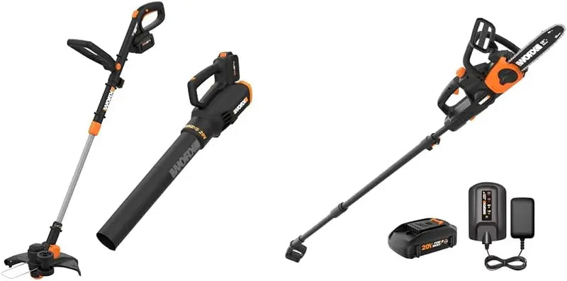 WORX GT Revolution 12″ Cordless String Trimmer & Turbine Leaf Blower 20V Power Share Kit with Batteries & Charger