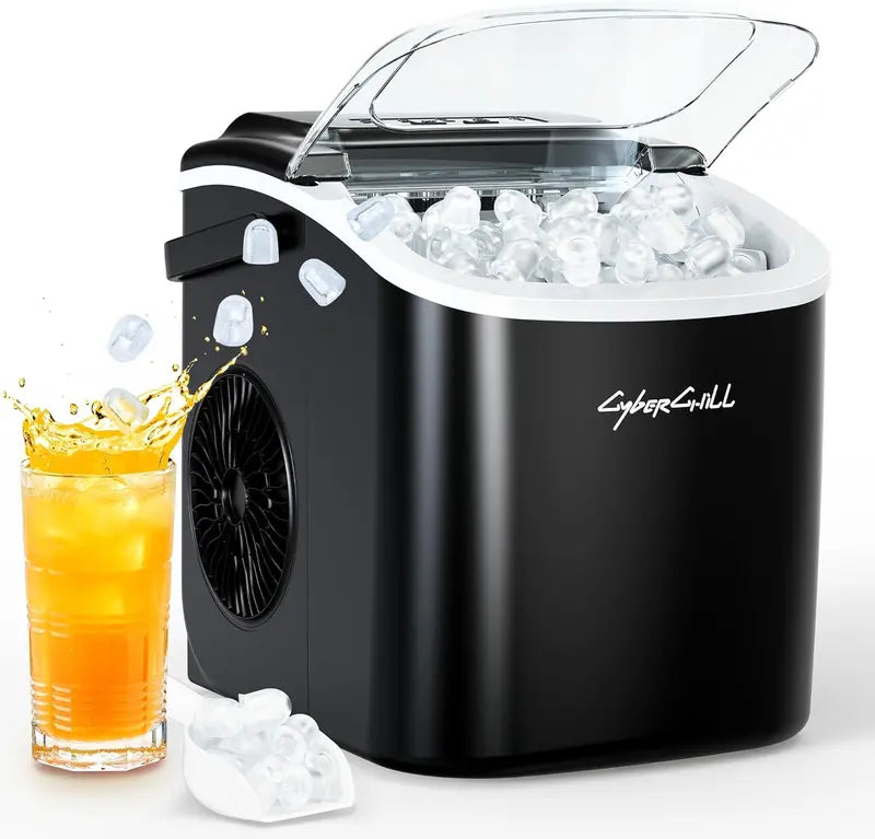 CyberChill Nugget Ice Maker 44 lbs/Day Sonic Pebble Ice Machine with Self-Cleaning & See-Through Tank