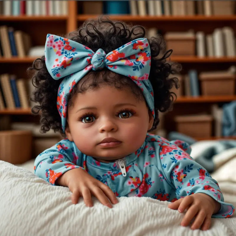 JIZHI 20″ Realistic Reborn Baby Doll, Lifelike Vinyl Girl with Clothes & Accessories, Ages 3+