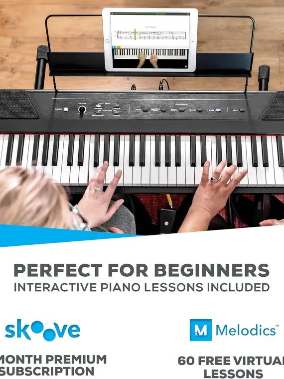Alesis Recital 88-Key Digital Piano, Semi-Weighted Keys, 2x20W Speakers, 5 Voices, Split & Lesson Mode, White