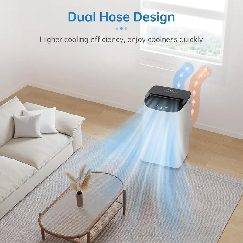 Energy-Efficient 3-in-1 Portable AC Unit Cools Up to 700 Sq. Ft, Includes Remote & Window Installation Kit