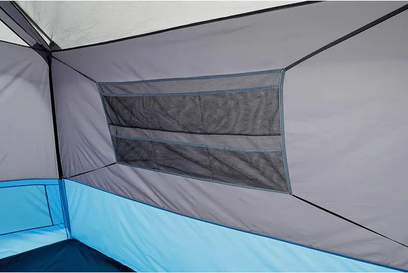 Lighted Pop-Up Camping Tents Instant 6/9/12-Person Multi-Room Family Tents with LED Lighting & Storage Pockets