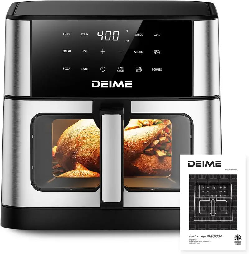 DEIME 10.2QT High-Capacity Oil-Free Air Fryer Oven 1700W Large Convection Cooking System