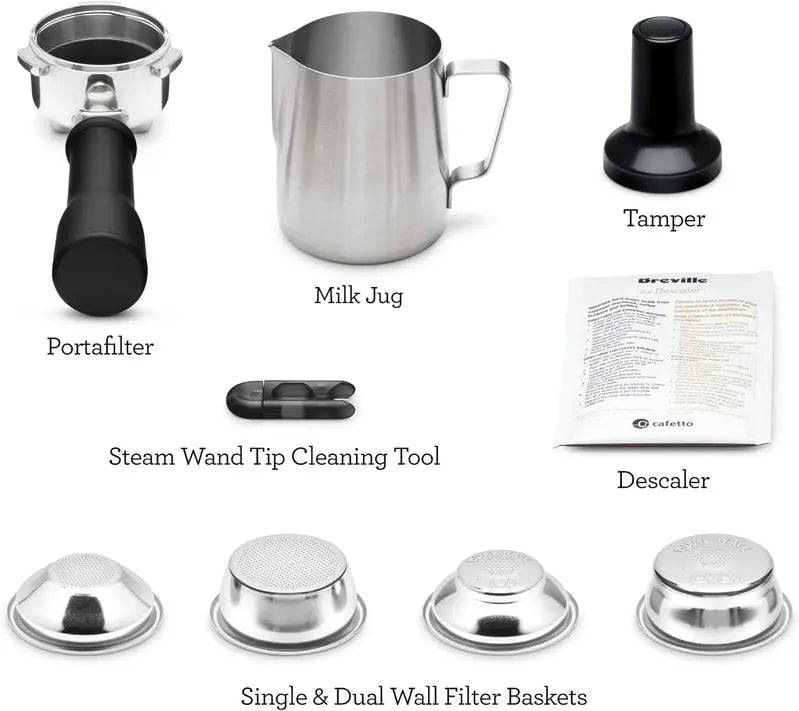 Breville Bambino BES450BSS Espresso Machine Compact, Brushed Stainless Steel