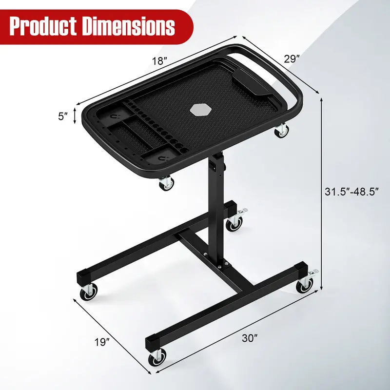 Height-Adjustable Workbench 31.5″ to 48.5″ Range with Modular Part Tray