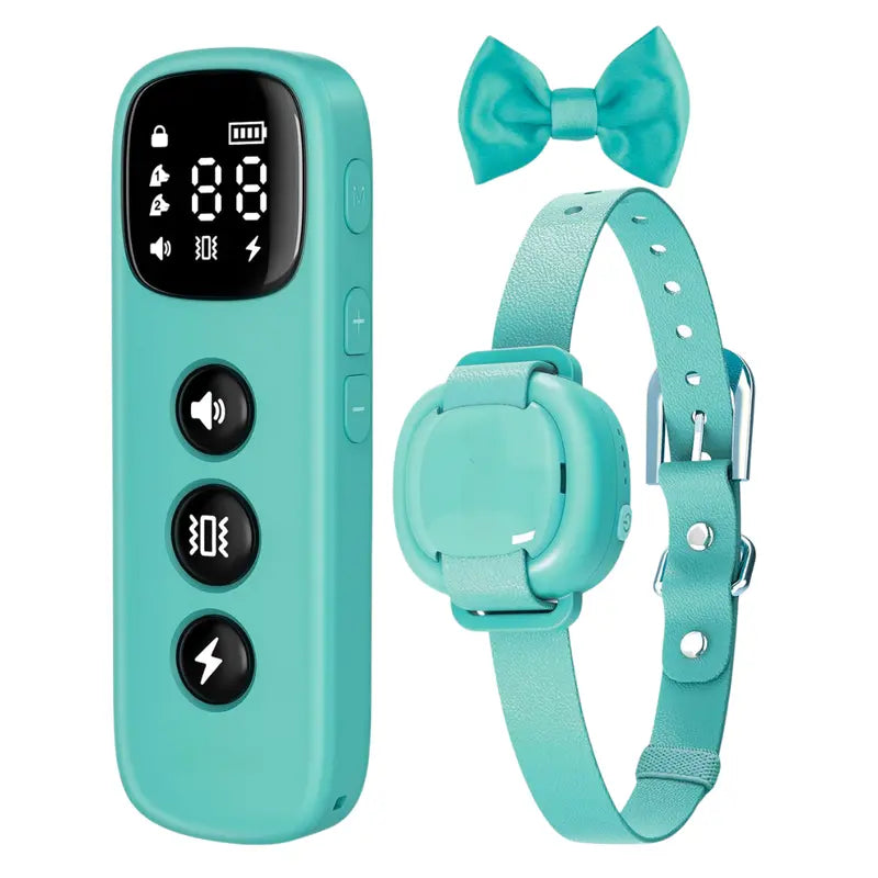 Compact Remote-Controlled Dog Training Collar with Vibration, Tone, and Light Signals