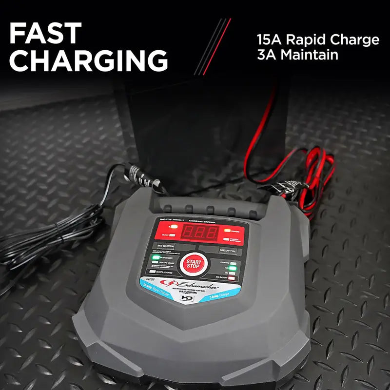 Schumacher SC1280 15-Amp 6V/12V Automatic Battery Charger & Maintainer for Automotive & Marine