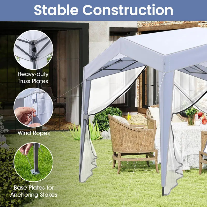 10 ft x 10 ft Removable-Sidewall Canopy Tent UPF50+ Pop-Up Shelter with Mesh Netting
