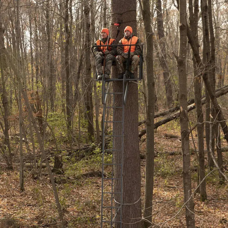 Lockdown LD202E Two-Person Treestand 21-Foot Height, Lightweight Aluminum Ladder Design