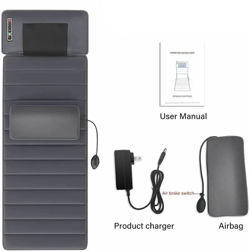 Full-Body Therapeutic Heating Massager Mat Air Compression Relief with Adjustable Heat Settings
