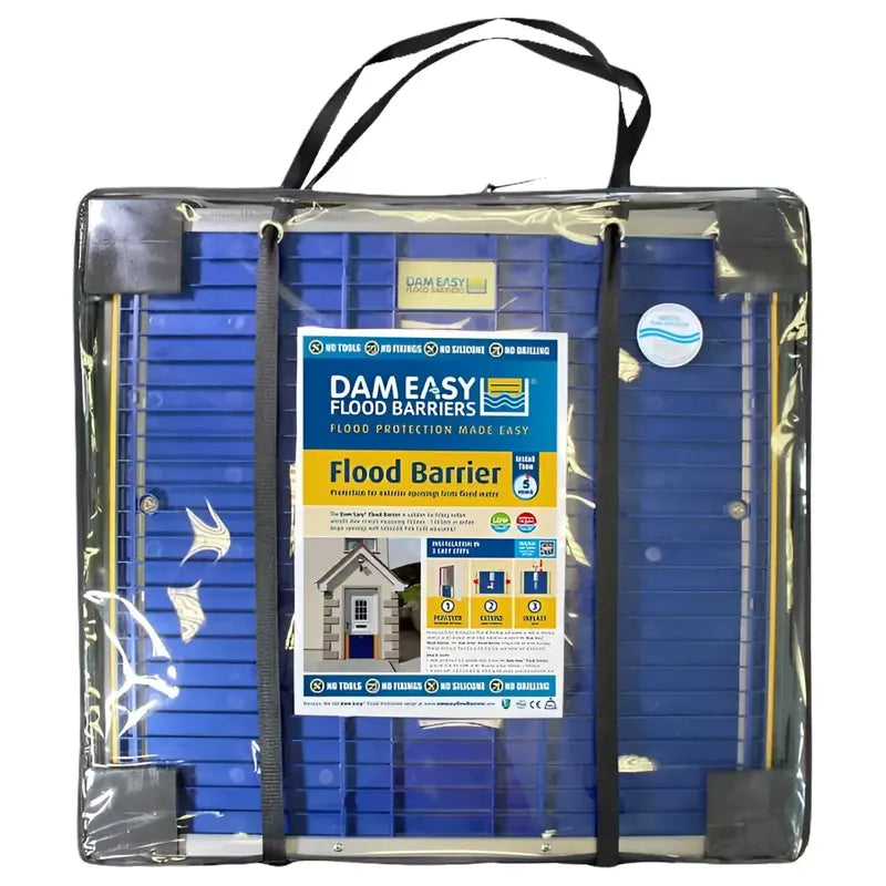 DamEasy Flood Barrier 30″ H × 30″ W × 2.75″ L Portable Water Block for Home Protection