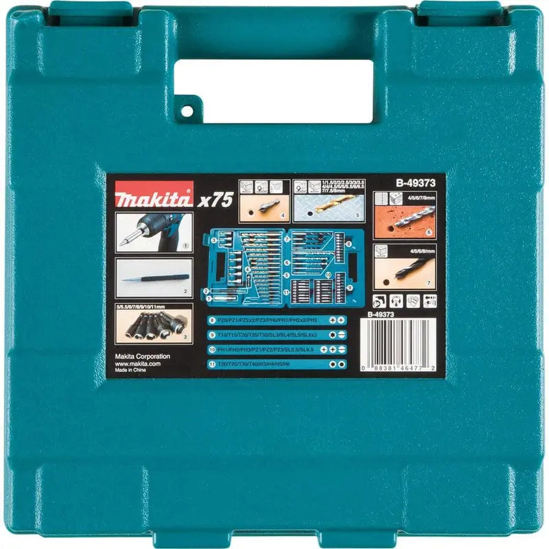 Makita Metal, Wood, Masonry, Straight Shank Metric Drill and Screw Bit Set (75-Piece) B-49373
