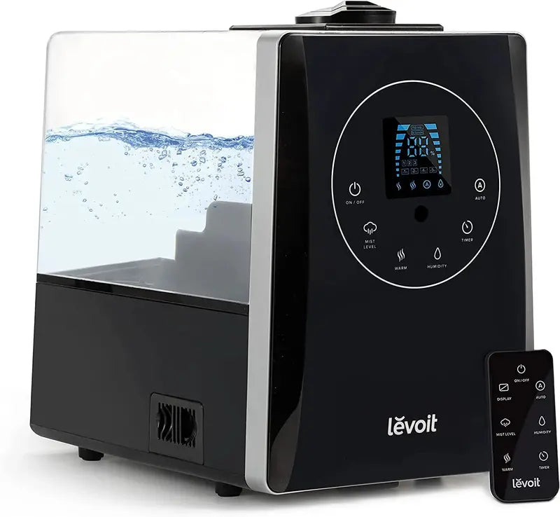 6L Large-Room Humidifier for Bedrooms & Living Spaces Dual Warm/Cool Mist, Auto Humidity Sensing, Quiet Operation for Families and Plants