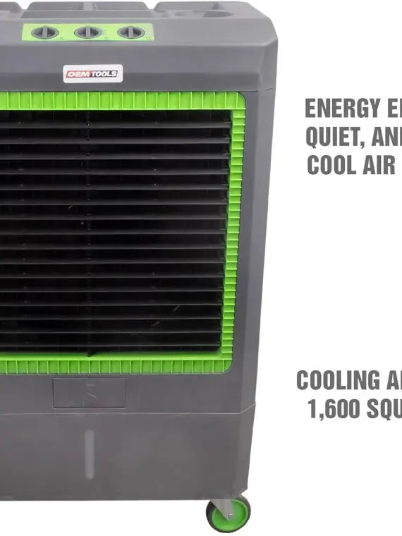 Portacool 3-Speed Evaporative Cooler, Green/Gray, 5300 CFM, Portable, Cools Up to 1600 Sq Ft