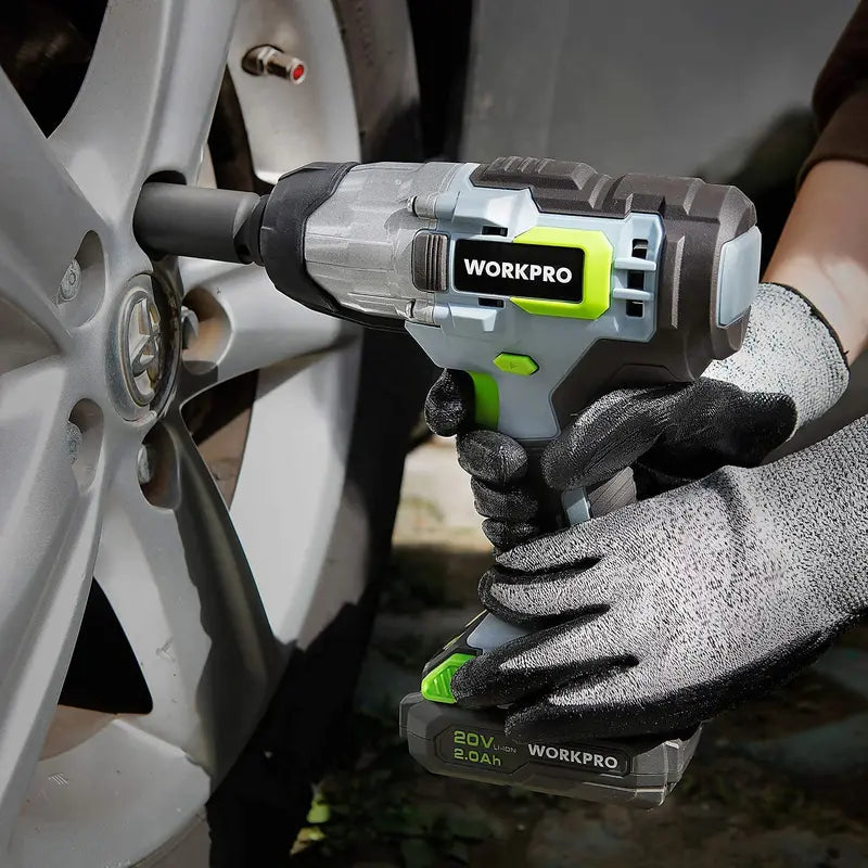 WORKPRO 20V Cordless Impact Wrench with Fast Charger & Belt Clip